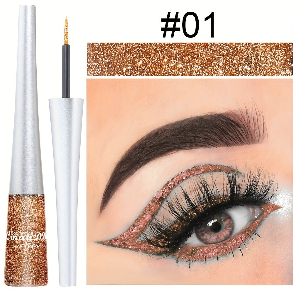 Glitter Liquid Eyeliner Set 16 Colors Sparkling Eye Liner Kit Waterproof Long Lasting Party Stage Festival Makeup Beauty Tool