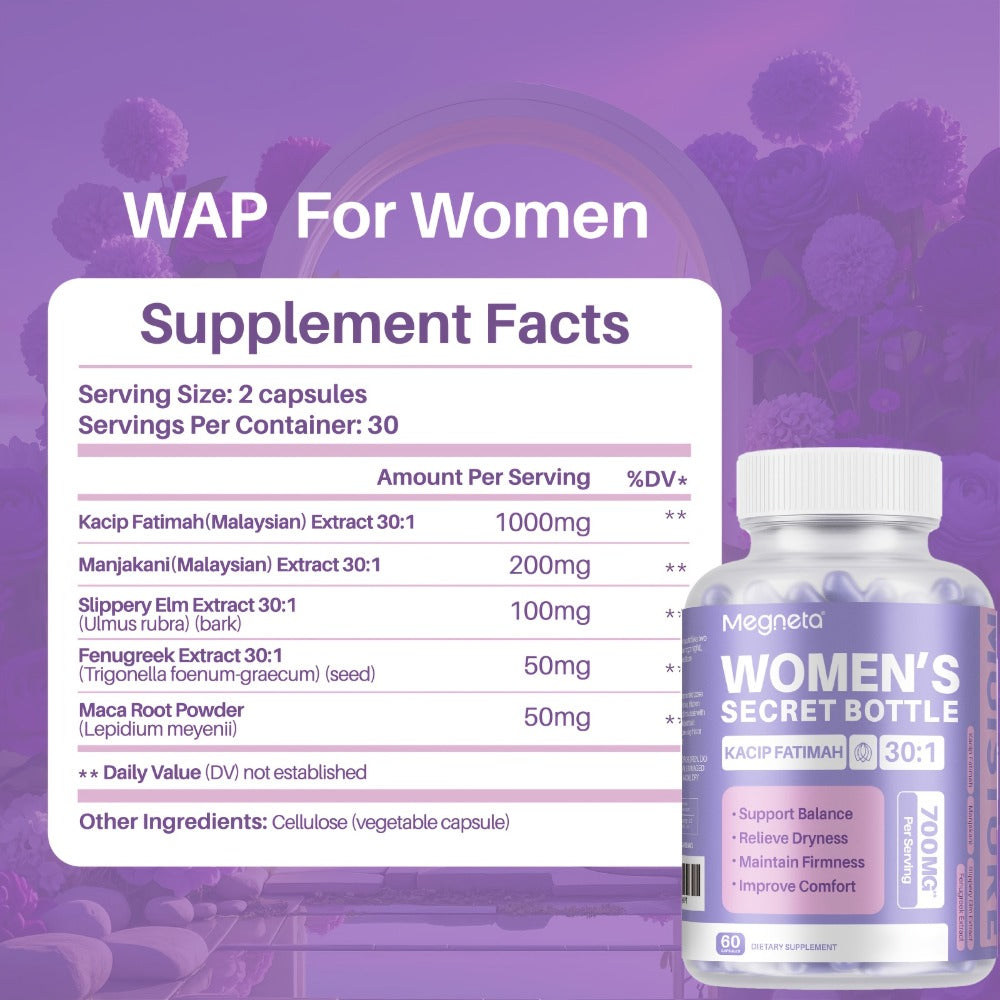 [Surprise! Ships in Valentine'S Day Packaging!!] Natural Hydration, Comfort, Elasticity And Balance with Kacip Fatimah, Fenugreek, Slippery Elm Bark, Manjakani, And Maca Root, 30 Servings
