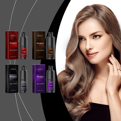 Hair Dye Shampoo & Conditioner 3-in-1 Color Foam Moisturizing Shine No-Damage Herbal Formula Easy Apply All Hair Types Purple Black Red Brown