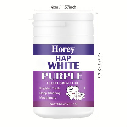 Teeth Whitening Powder Purple Tooth Polishing Powder BPA-Free Alcohol-Free Deep Cleans Removes Odors Whitens Teeth Gentle Non-Irritating 3-Day Brushing Program for Sensitive Teeth Adults