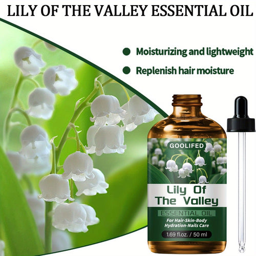 1.69fl.oz Lily of the Valley Essential Oil | No-Methanol Moisturizing & Hydrating Formula, Deep-Conditioning Oil for Dry Light Beige Hair, Nails & Body Care, All Light Beige Types, Unisex Adult, Fresh Scent