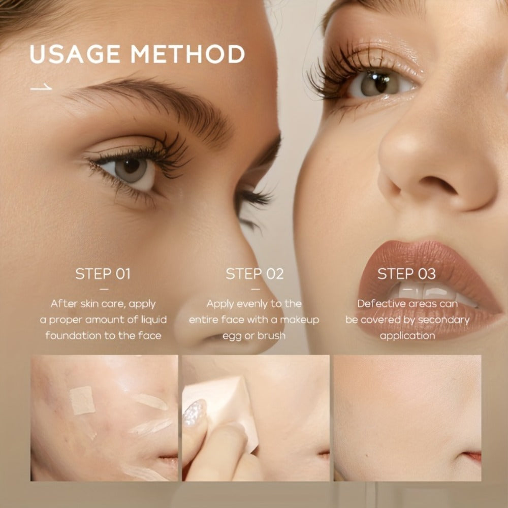 3/ 5PCS Moisturizing Liquid Foundation 30ml - Long Wearing Full Coverage Waterproof Flawless Skin Friendly Makeup Cream For Unisex Users