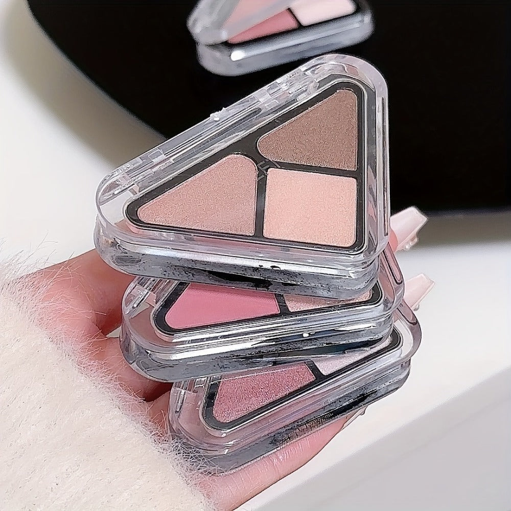Eyeshadow Palette Mini 3-Color Matte & Shimmer Eye Shadow Kit Compact Travel-Friendly with Makeup Brush for Everyday & Touch-Up Women Makeup Gift