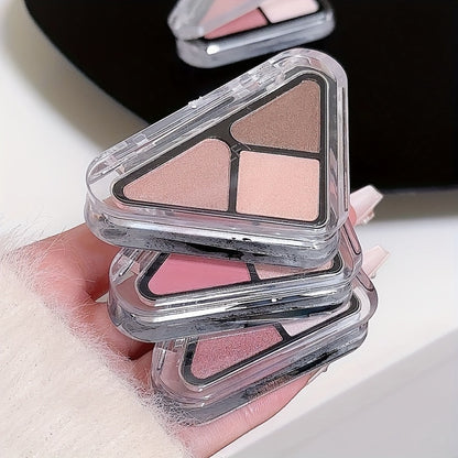 Eyeshadow Palette Mini 3-Color Matte & Shimmer Eye Shadow Kit Compact Travel-Friendly with Makeup Brush for Everyday & Touch-Up Women Makeup Gift