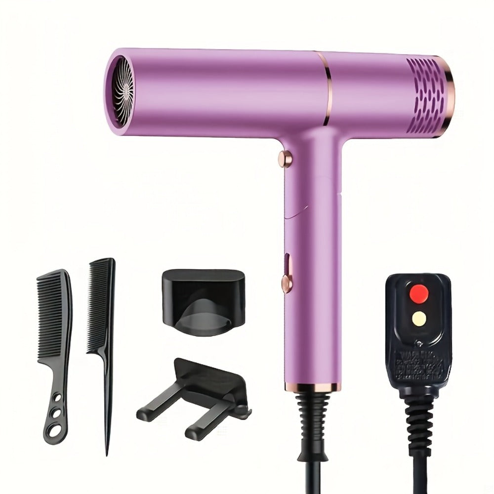 Professional Hair Dryer with Foldable Handle — Bristle Motor, Hot & Cold Air, Concentrator Nozzle & Stand Included, Quick Dry for All Hair Types