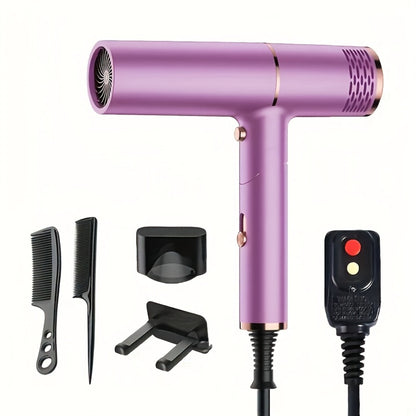 Professional Hair Dryer with Foldable Handle — Bristle Motor, Hot & Cold Air, Concentrator Nozzle & Stand Included, Quick Dry for All Hair Types