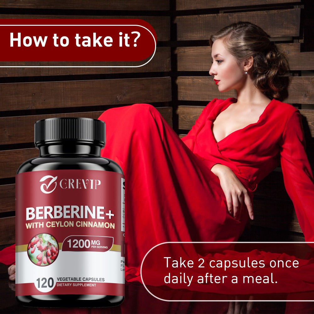 [Berberine + Ceylon Cinnamon] Berberine + Ceylon Cinnamon - Support Healthy Cholesterol Levels, Heart Health, Berberine HCI Dietary Supplement - 120pcs