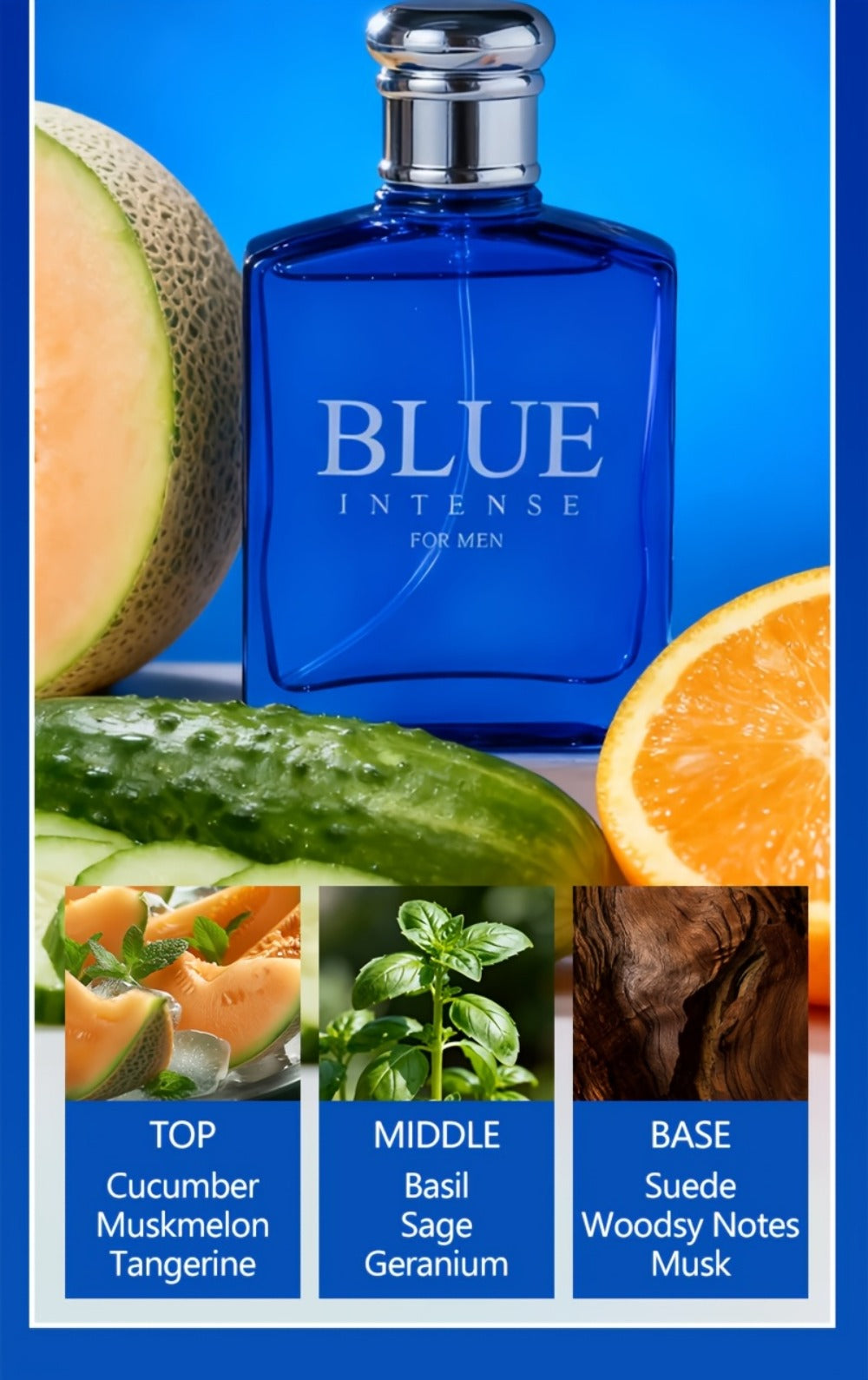 Cologne Gift Set for Men Fresh Eau de Toilette + After Shave 2-Piece - Cucumber Muskmelon Tangerine Clean Aquatic Long Lasting Fragrance Spray Daily Wear Summer