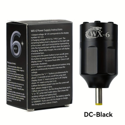 Tattoo Battery Wireless Power Supply Portable Rechargeable - LED Digital Display RCA DC Connector Coreless Motor for Rotary Tattoo Pen Machine Red Silver Black