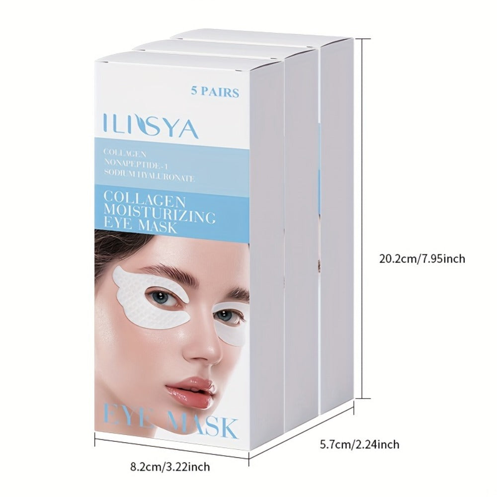 ILISYA Marine Collagen Moisturizing Eye Mask 15 Pairs in 3 Boxes, Butterfly Design Nourishes all Eye Area, Rich in Collagen Niacinamide, Moisturizing Delicate Eye Skin, Christmas/party/New Year/Gifts