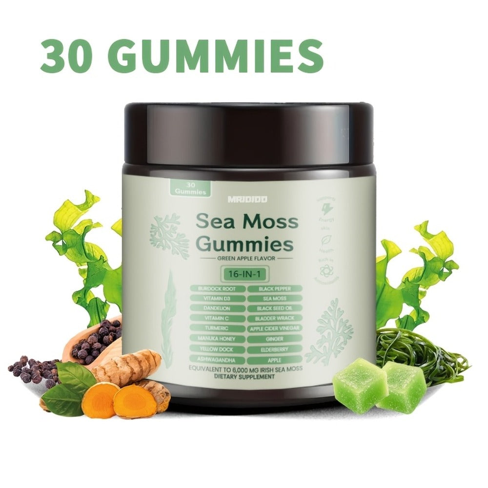 Sea Moss, Turmeric, Ashwagandha, Black Seed And Other Herbal Essence, 30gummies/60gummies