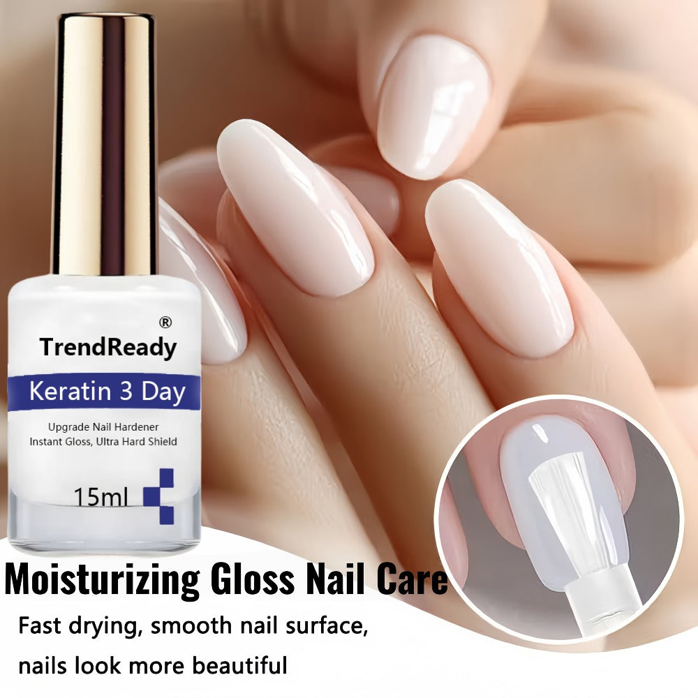 2PCS 0.51oz Nail Strengthener For Weak Splitting Break| Fast Dry Keratin 3 Day Nail Care Nail Polish Care Products For Weak Nails | 4 In 1 Natural Nail Protein Hardener Ideal For Manicure & Nail Care, Smoothes Strengthens Nails | Alcohol Free, Nail