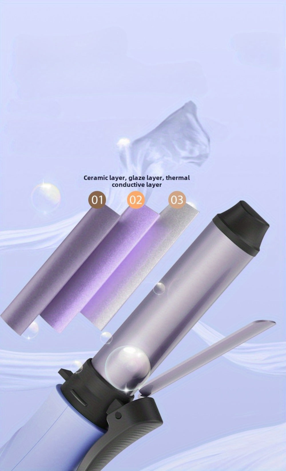 Portable Wireless Mini Hair Curling Iron Long Lasting Style Airy Bangs Big Wave Permanent Hairdressing Tools Additions for Students