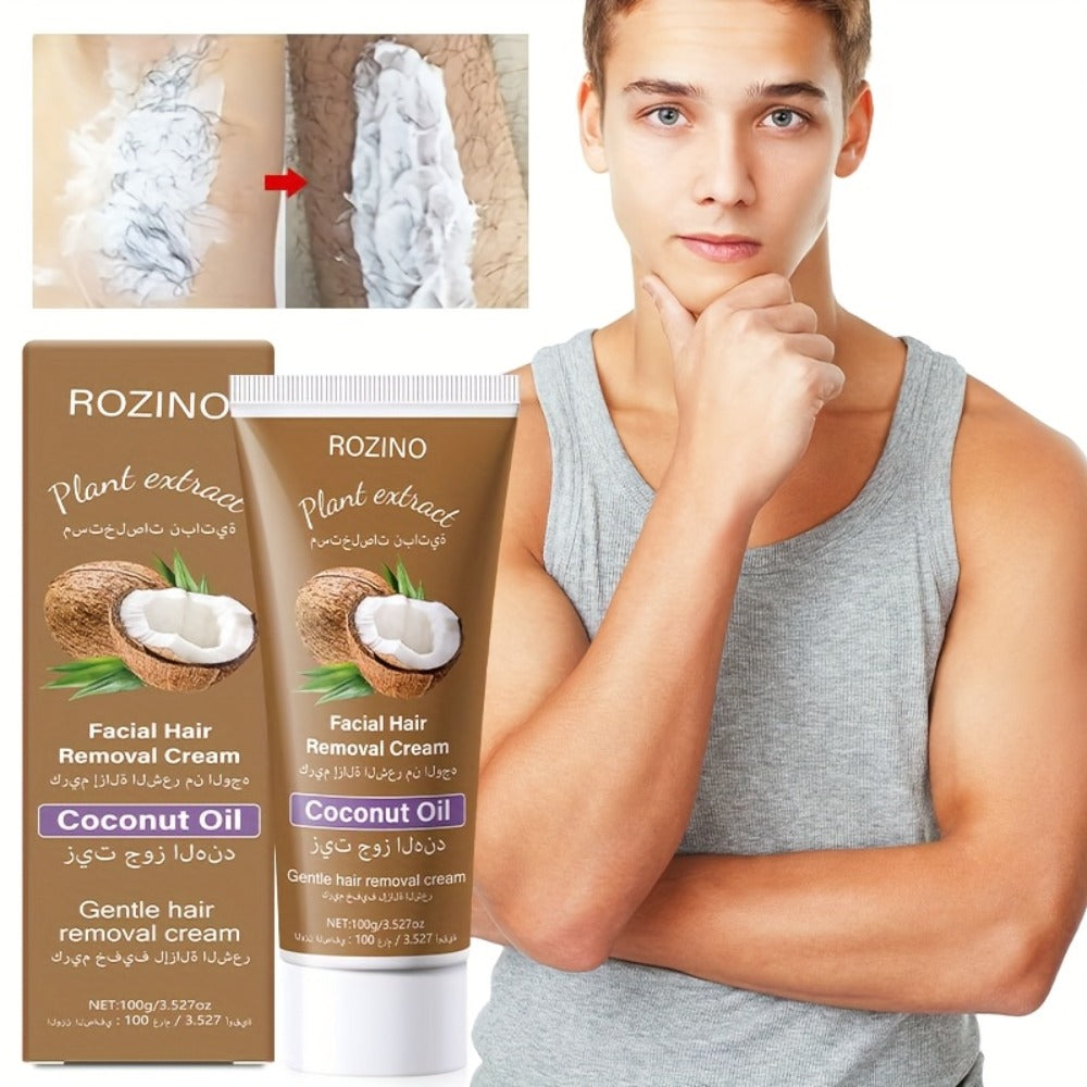 Use Once For, 3-Month Effectiveness, 100g Coconut Hair Removal Cream, Instant Hair Removal, Non Irritating To The Light Beige, Smooth And Residue Free Semi Permanent, Used For Hair Removal On The Face, Lips, Armpits, Legs Arms And Private Areas