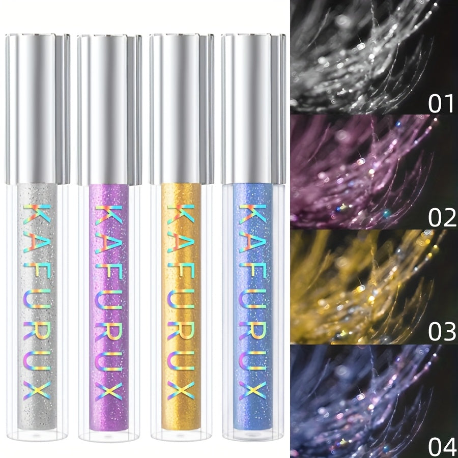 Colored Mascara Set 4pcs — Vibrant Silvery Blue Yellow Purple Eye Makeup, Curling Long-Lasting Formula for Daily Wear, Clubbing & Party Looks