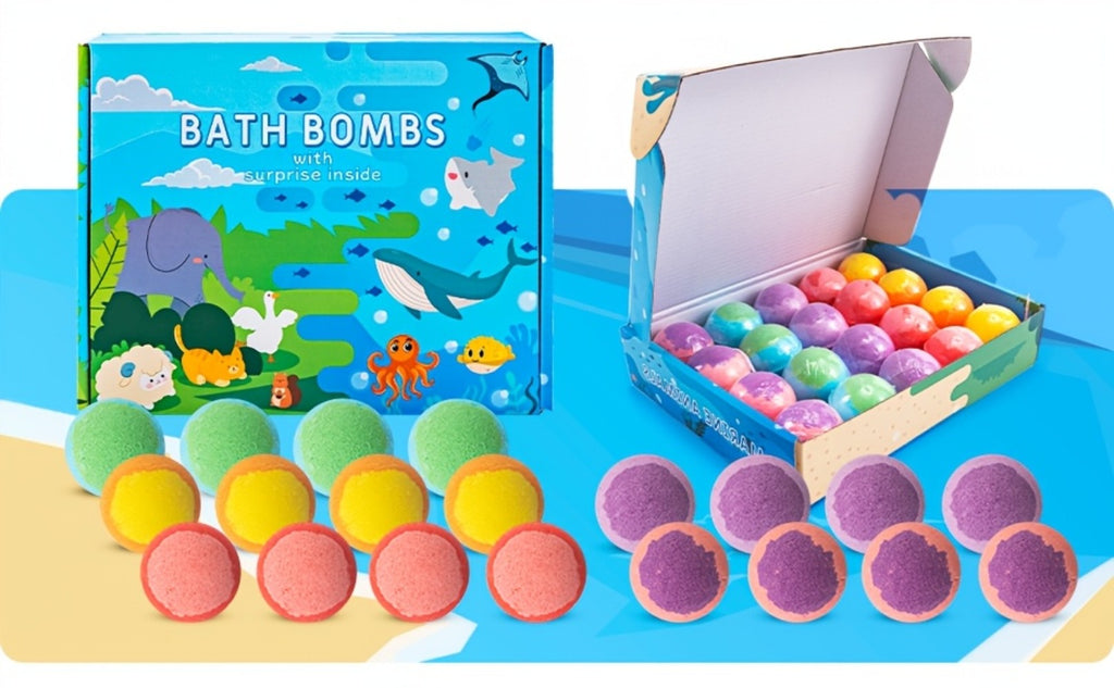 Ocean Bath Bombs, 20pcs Ocean-style Bath Bombs, Fun Treasure Bath Salt Balls, Gift for Birthday Christmas Easter