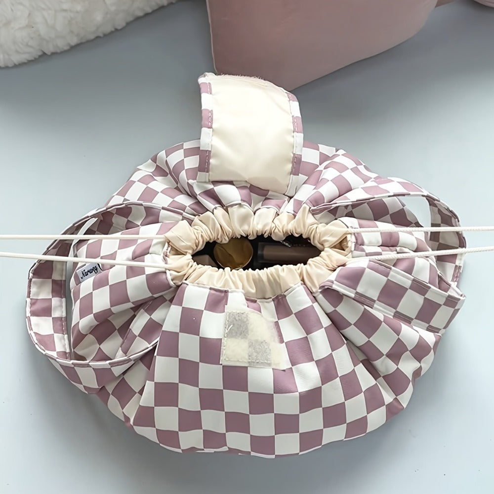 Drawstring Makeup Bag Wide Opens Storage Bag for Small Tools And Accessories Drawstring Travel Packing Cubes Collapsible Storage Bags Car Storage Organizer Valentine's Day Gifts T Holiday Essentials