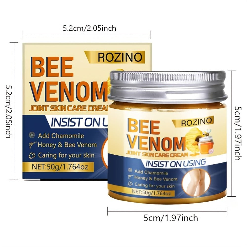 50g*5pcs Bee Venom Joint Skin Care Cream, Powerful Moisturizing And Hydrating, Joint Care, Smooth, Brightening, Fine, Suitable for Arms, Legs, Ankles, Knee, Joint Care, Unisex