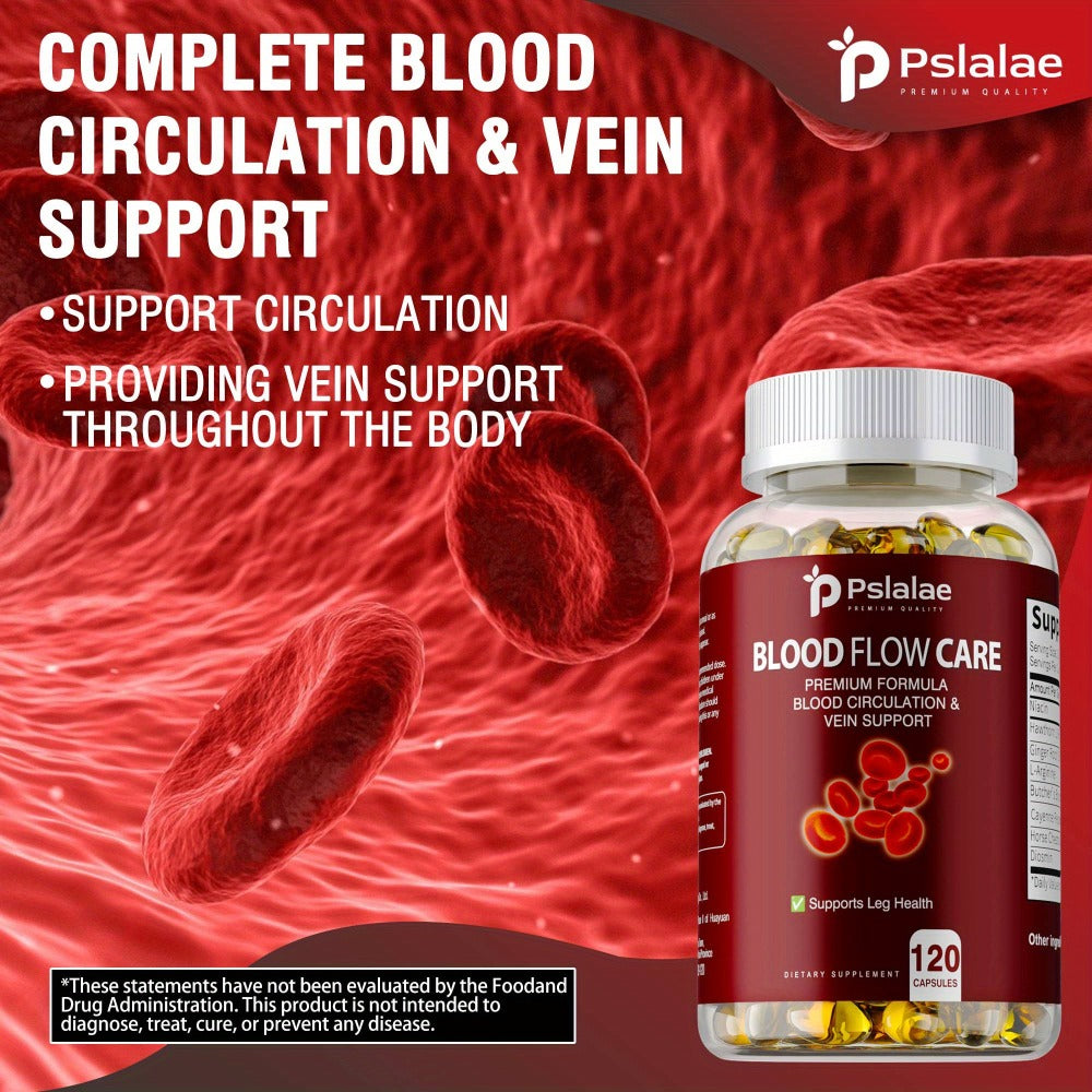 Blood Flow Care - Niacin, Hawthorn, Ginger Root, Support Leg Health, Supports Heart Health - 120pcs