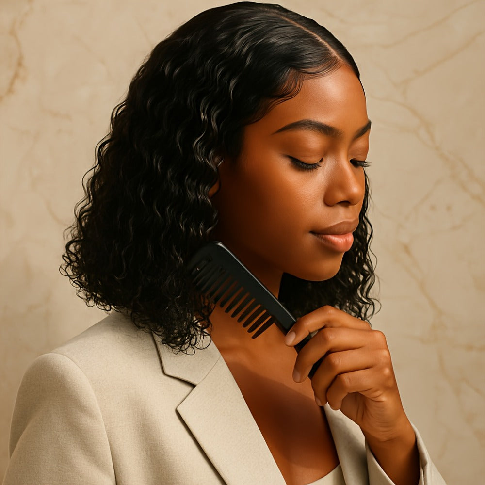 Glueless Deep Wave Lace Front Wig 14 Inch for Women Preplucked, Beginner Friendly, Summer Ready Style