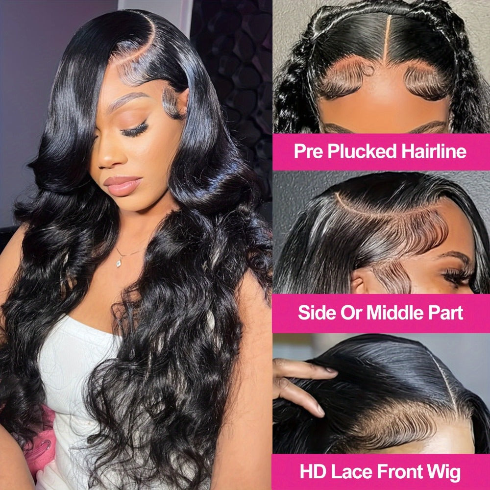 13X4 Body Wave Lace Front Wigs 13X4 Glueless Lace Wig Pre Plucked Hairline HD Transparent Lace Frontal Wigs for Women Density Bye Bye Knots Wig