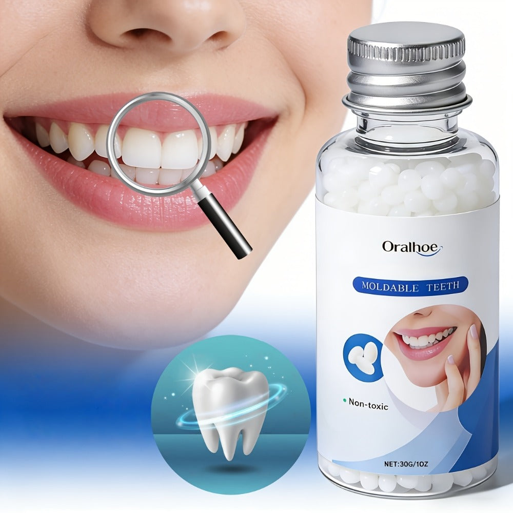 Temporary False Tooth Kit DIY Cosmetic Dental Repair Realistic Moldable Thermoplastic for Missing Broken Teeth Secure Fit Eating Daily Wear Men Women Elderly 30g