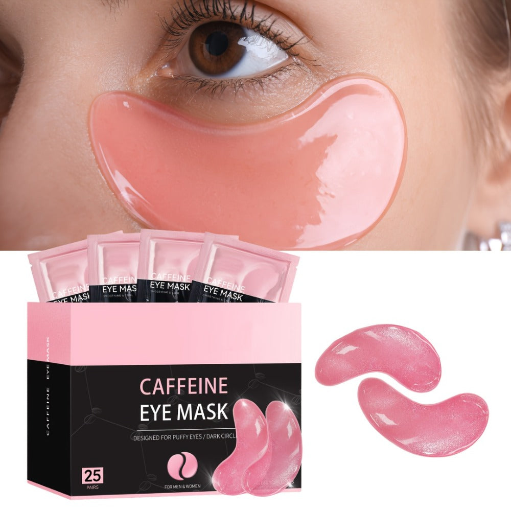 Eye Patches for Dark Circles & Puffiness - Caffeine Collagen Under Eye Mask, Anti-Wrinkle Gold Eye Bags Treatment Skin Care, 25 Pairs