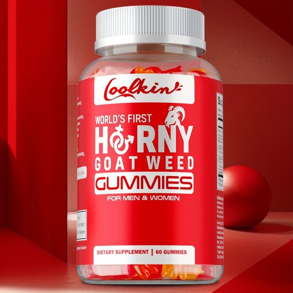Horny Goat Weed Gummies - with Maca Root, Tongkat Ali Root, Tribulus, L-Arginine, Supports Men's Health - 60pcs