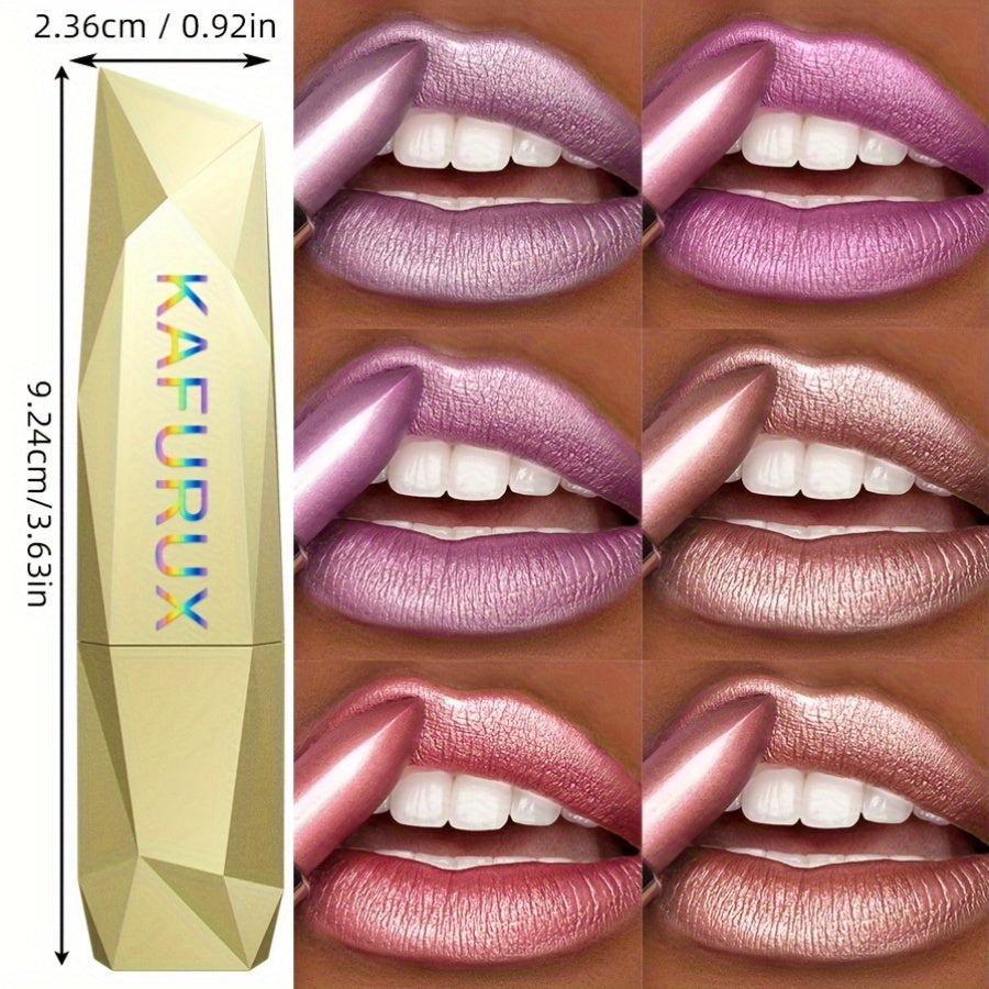 Set of 6 Shimmering Lipsticks for Women, Featuring Waterproof And Long-Lasting Formulas, Perfect for Travel And All-Day Wear