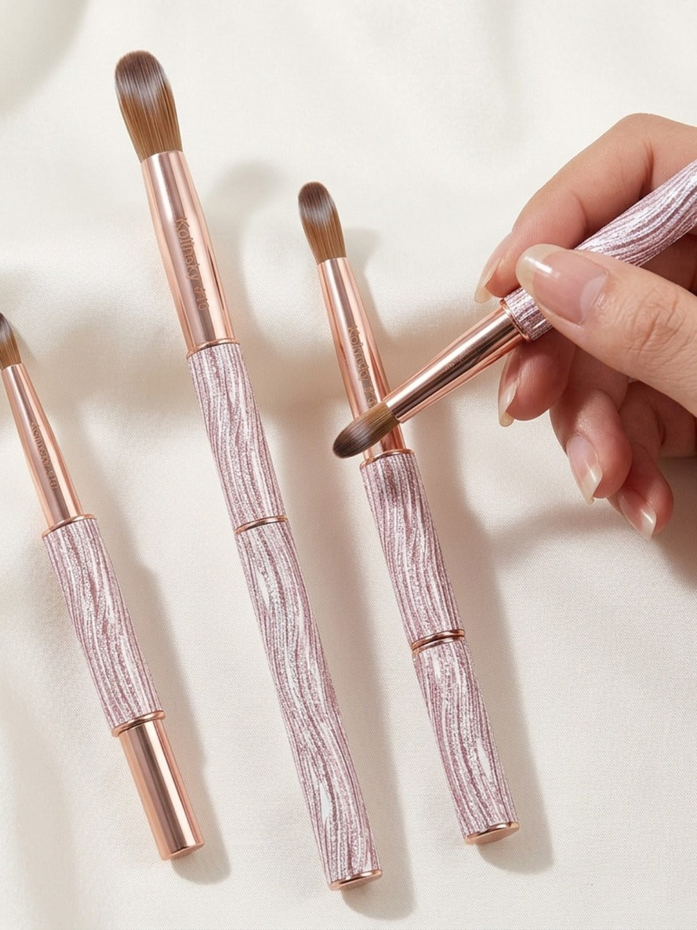 Size #8-#12 Kolinsky Acrylic Nail Brush Sparkling Pink Metal Handle Nail Art Brushes for Acrylic Application Professional Nail Extension Manicure Tool