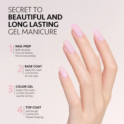 Pink Gel Nail Polish Baby Pink Soak-Off UV LED — MISS MISIDY 16ml Long-Lasting Chip-Resistant Gel Polish for Home & Salon Nail Art, Smooth Self-Leveling Formula, Easy Soak-Off Removal, Everyday & Special Occasions