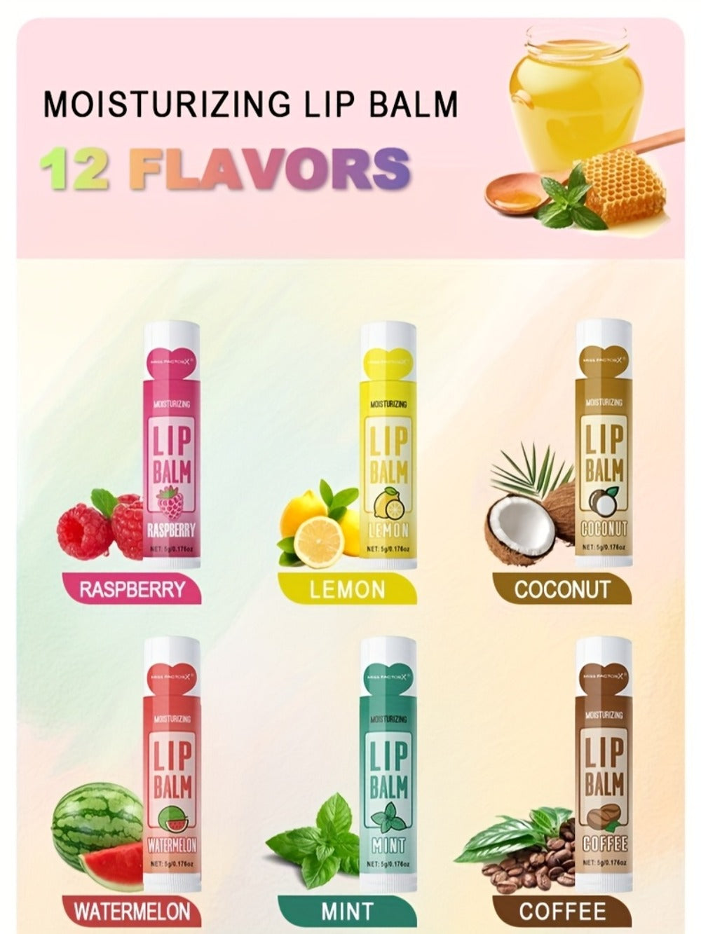 Lip Balm Gift Set 120 Pcs - 12 Flavors Moisturizing Lip Butter with Jojoba Oil, Glossy Natural Shine, Long-Lasting Hydration for All Skin Types, Holiday Party Gift