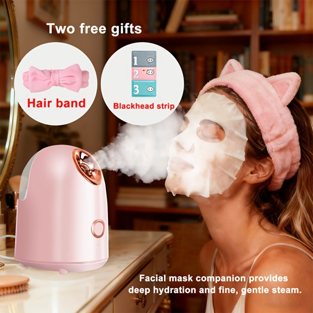 Facial Steamer Spa, Nano Ionic Facial Steamer for Deep Cleansing And Unclogging Pores, Warm Mist Humidifier Vaporizer for Facial Home Sauna SPA, Cleansing And Moisturizing Skin, Perfect Gift for Halloween, Christmas