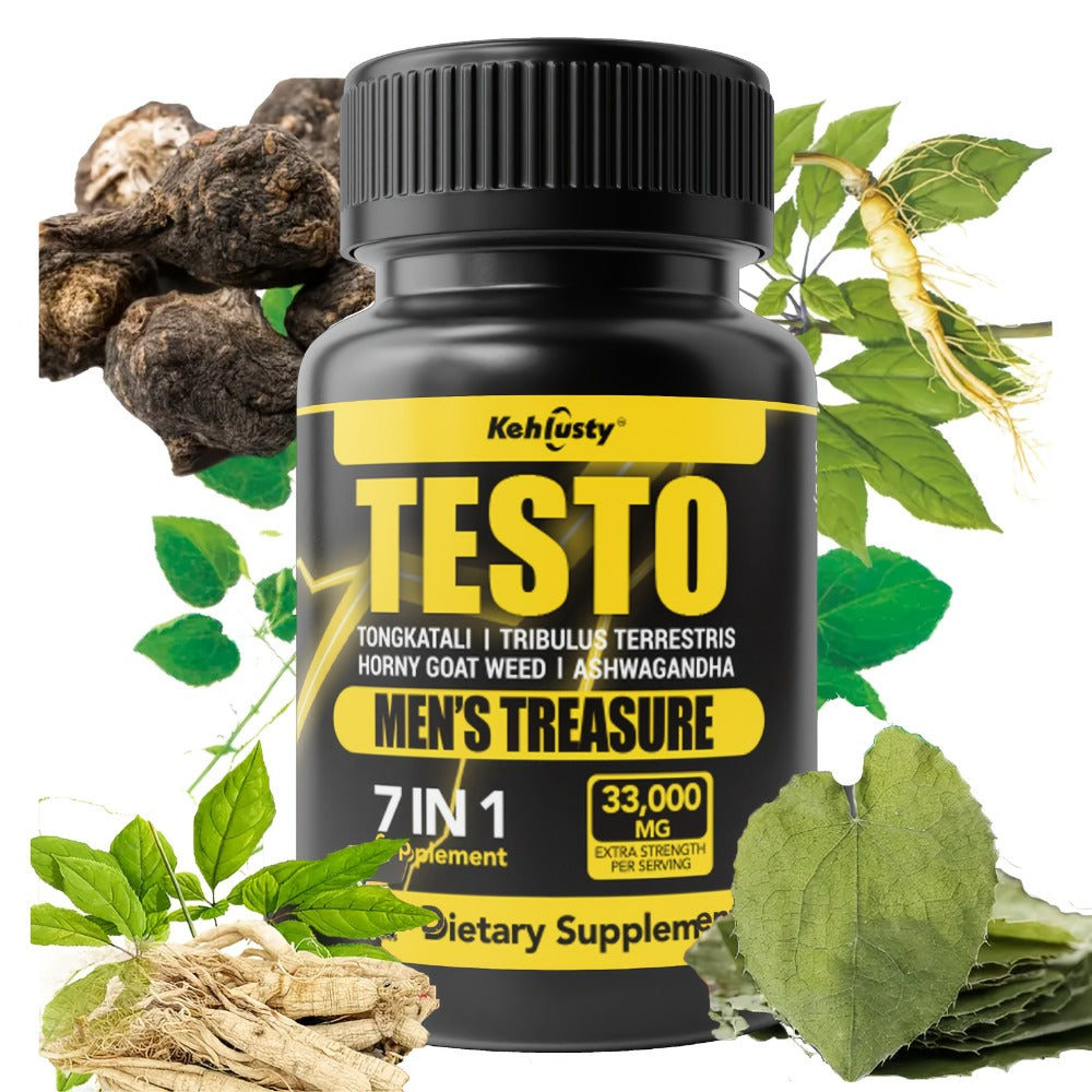 [Men's Energy Boost] ROCK HARD Capsules (with Tongkat Ali, Horny Goat Weed, And Saw Palmetto), Prostate Health, Unleash Male Energy, Easy Absorption, Natural Energy, Immune & Vitality Support, Men's Energy Boost Capsules Blue Chew, Wellness Supplement for