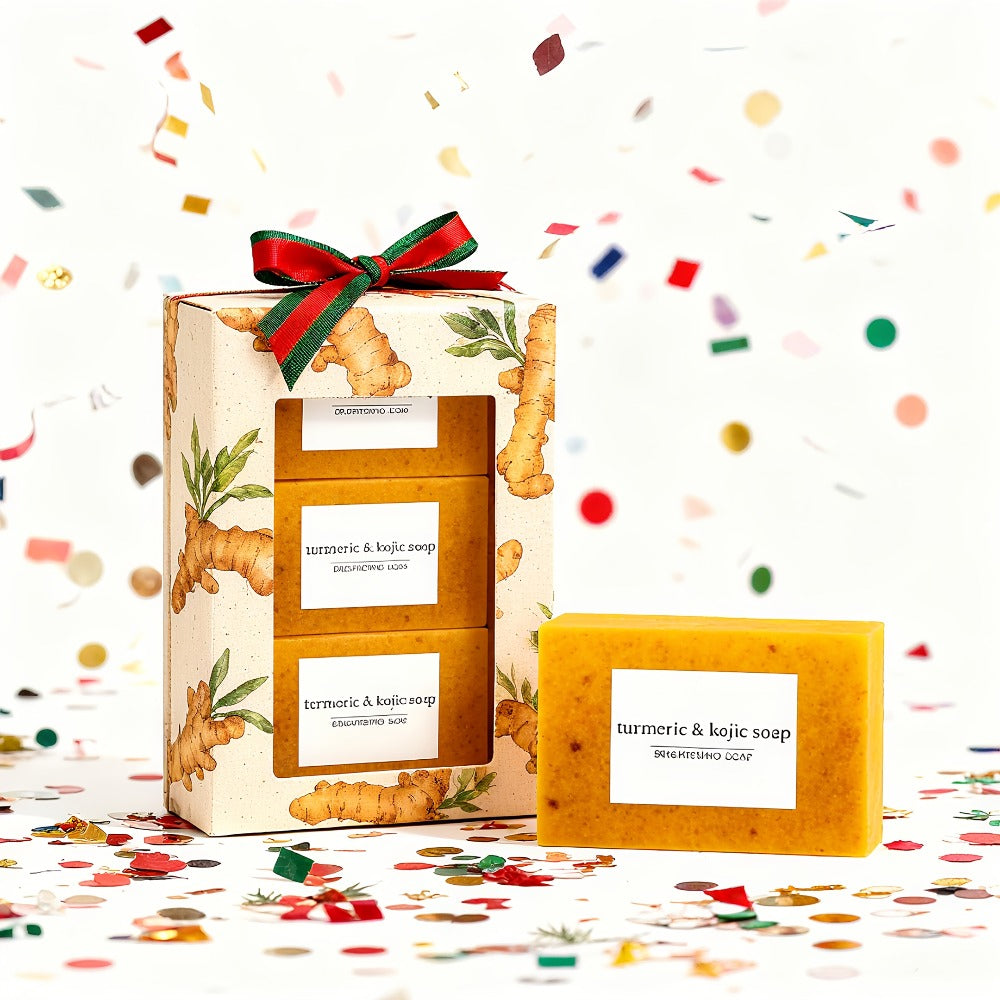 Turmeric Kojic Acid Soap Handmade Cold Process Lemon Brightening Bar for Face Body Deep Cleanse Hydrate All Skin Types Gift Set 6 12pcs