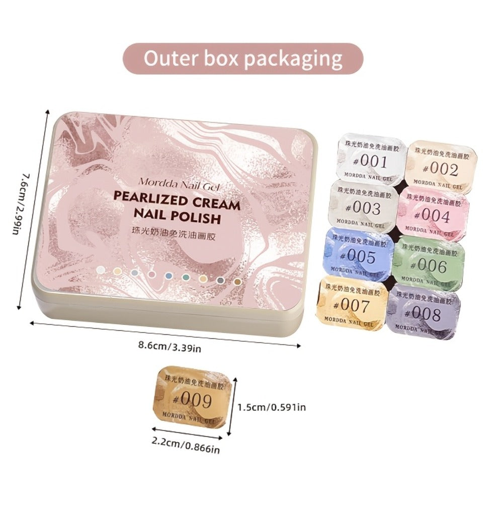 MORDDA Nine Grid Pearl Cream Oil Painting Gel - A Nail Gel Featuring a Spiral Design Ideal for Shell-Shaped Nails, Showcasing a Pearlescent Shimmer And a Mother-Of-Pearl Texture, Perfect for Salon Nail Art And Projects