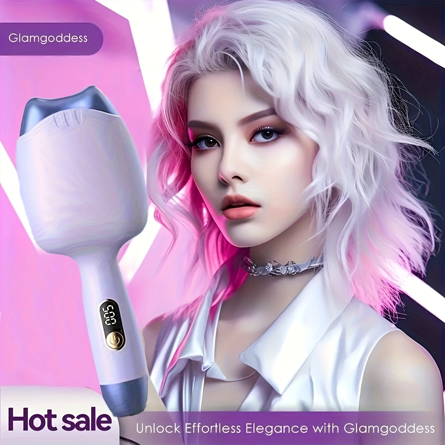 Curling Iron 32mm Negative Ion Mini Portable —1 3-Heat Settings, Fast Heating, Anti-Scald Design for Women — Cat Ears Curler Gift for Mother's Day, Birthday & Christmas