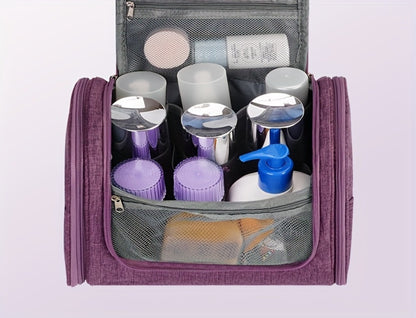 Hanging Toiletry Bag with Hook for Women Men Travel Shower Bag Multi-Pocket Cosmetic Makeup Organizer Large Capacity Bathroom Bag for Travel Pink Black Leopard