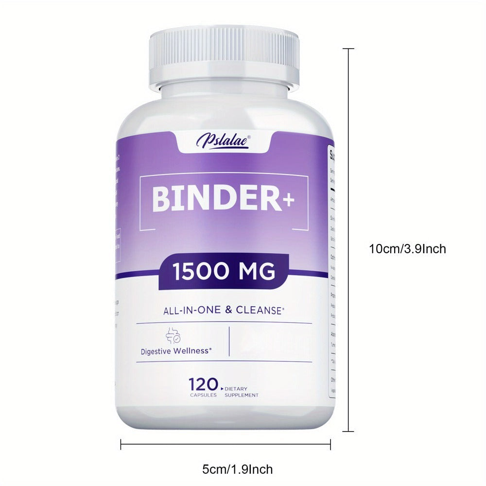 Binder - with Activated Charcoal, Zeolite & Bentonite Clay, Liver & Gut Health Supports, for Digestive System, 13-In-1 Binder Supplement - 120pcs