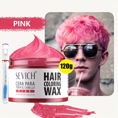 Hair Color Wax Temporary - Instant Hair Dye Wax for Parties Cosplay Festivals - Strong Hold Styling Wax with Vibrant Color for All Hair Types Men Women Kids