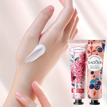 Mini Hand Cream Set 30pcs Travel Size Moisturizing Lotion Lactic Acid Glycerin Dry Cracked Hands Body Care Plant Scented Wedding Favors Gift Bulk Sadoer
