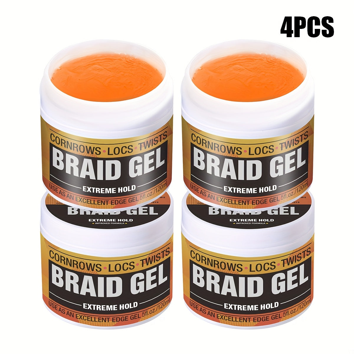 Braid Gel Extreme Hold, Anti-Frizz-Edge Control Hair Wax Pomade - Anti-Frizz Extra Hold Gel for Braids, Locs, Twists & Strong Styles - Moisturizing, Sleek End, Frizz Control Refresh, Braiding Additions, Sleek Style Gel, Moisturizing Gel
