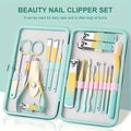 18 In 1 Nail Art Set | Nail Clipper Set For Men And Women With Toe Nail Clippers, Personal Care Tools, Portable Travel Case, Nail And Foot Tools, Beauty Set, Gift For Men, Women, Family, Friends, Wife | Gradient Color