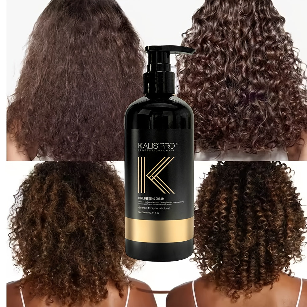 Curl Defining Cream & Detangling Brush Set, Anti-Frizz Curl Enhancer, Long-Lasting Style, Non-Sticky, Lightweight Hold, Enhances Bouncy Curls, Salon Quality for All Curly/Wavy Hair