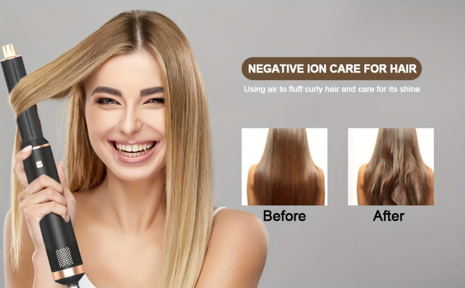 5-In-1 Hair Styler Brush with Heat Styling & Negative Ion Technology - Blowdry, Curl & Straightening Multi-Functional Styler - Perfect Holiday Gift for Women