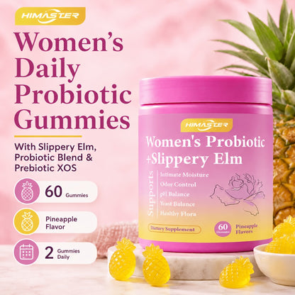 Women's Probiotic Gummies 60-Count Hawaiian Pineapple Flavor | All-in-One Vaginal Health pH Balance & Feminine Wellness | Natural Probiotic Supplement for Active Women