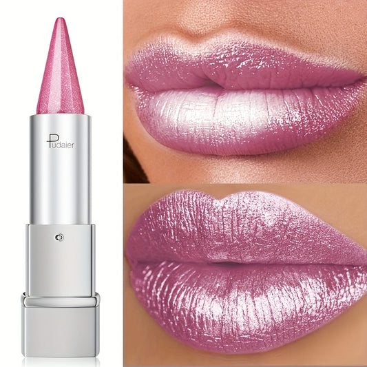 Pudaier Pearlescent, Sparkle, Lipstick for Women, Lightness, Lipstick Waterproof Long, Lipstick 24 Hours Long Lasting, Colorfast, Spring And Summer Elegant Fashion Cosmetics, Portable Travel Makeup