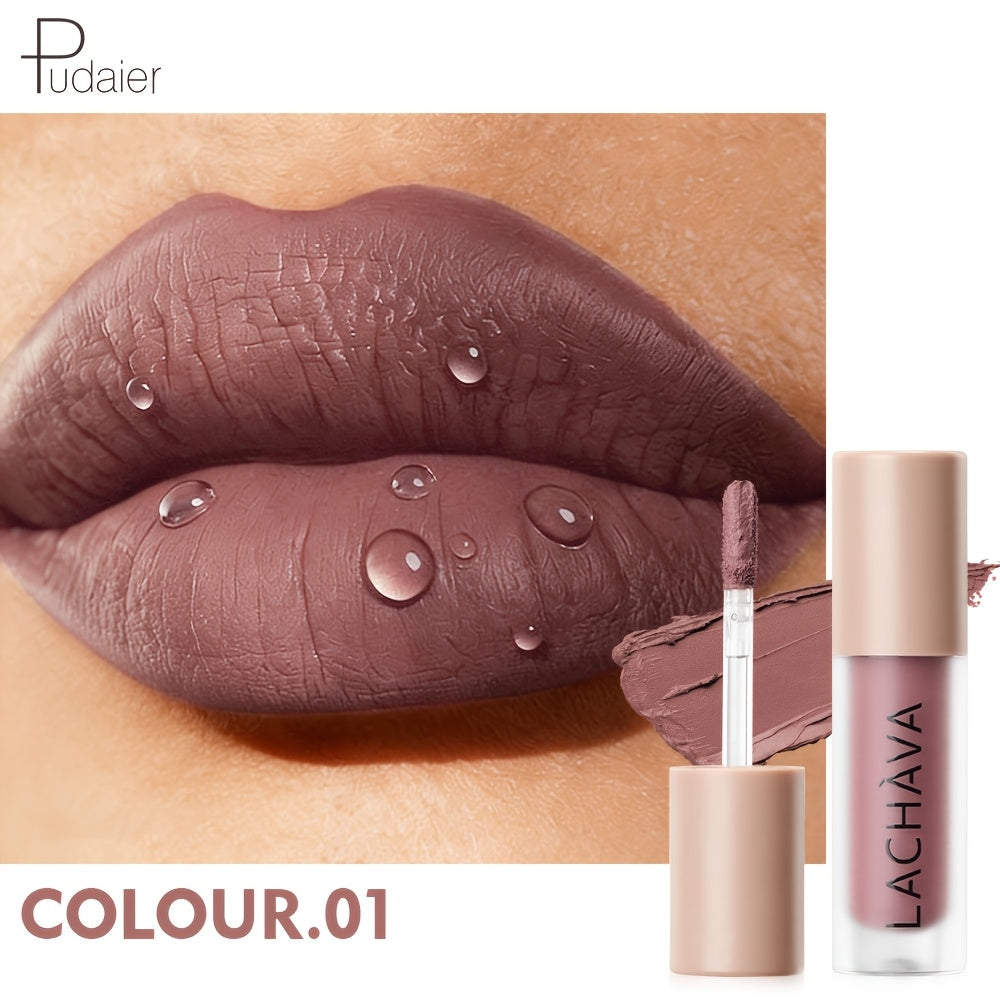 [Halloween Christmas Gift] Long-Lasting Nude Matte Lip Gloss - Velvet Liquid Lipstick, Non-Drying Matte Finish, All-Day Wear for Everyday & Party Makeup - Available in Nude, Brown, Pink, Red, Purple, Golden Shades - Ideal Halloween & Christmas Gift for Wo