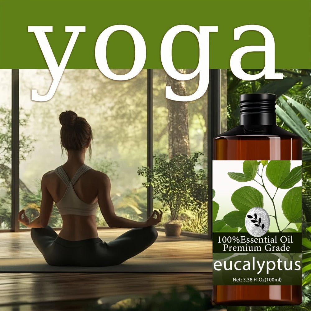 Eucalyptus Essential Oil - 100ml/ 3.38fl.oz - Perfume Oil - 100% Pure Care Grade for Nail, Hair & Skin Care, Massage, Moisturizing Massage Essential Oil for Men & Women, Meditation, Fragrance Oil