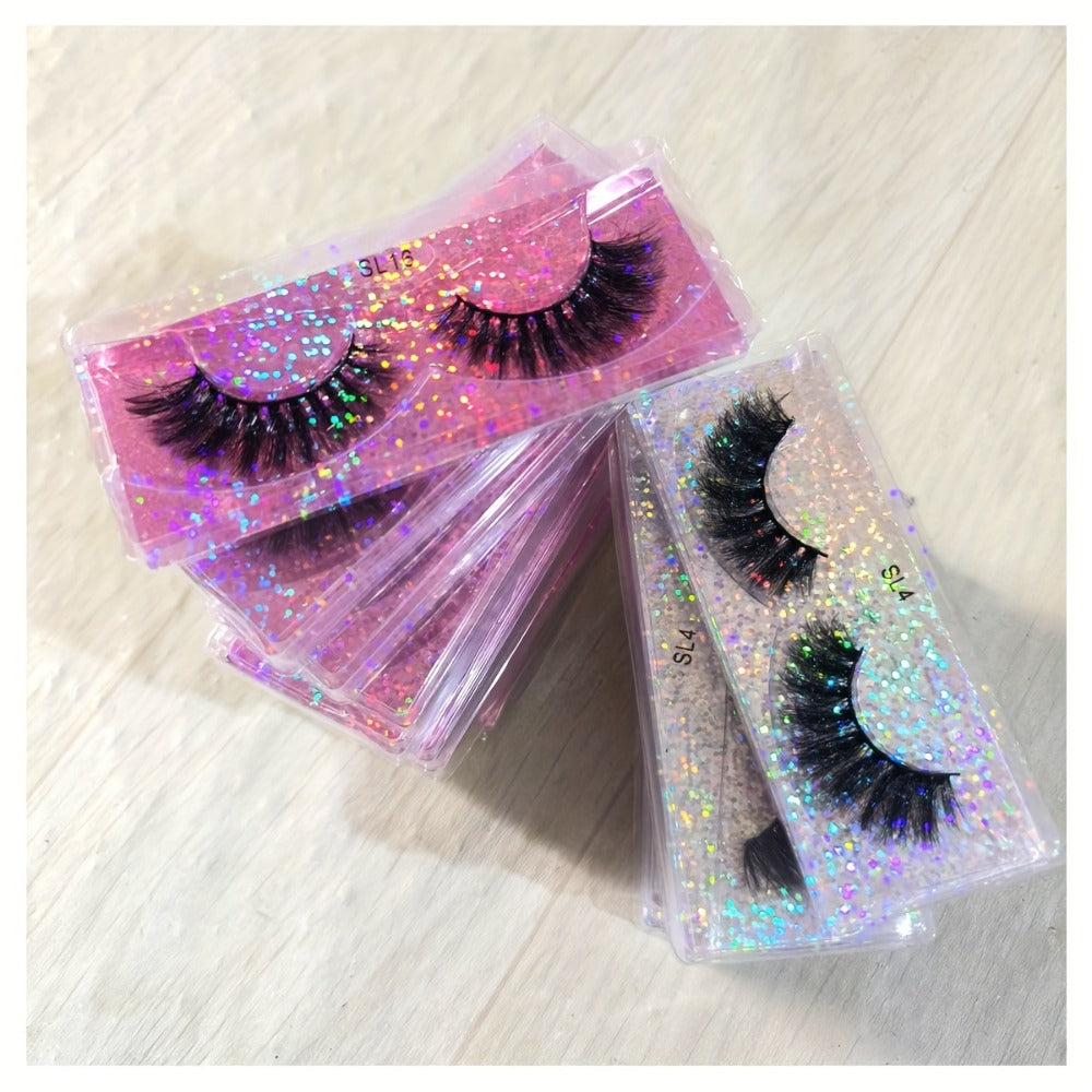 20 Pairs False Eyelashes Natural Long Fluffy Curling Thick Reusable & Lightweight Eyelashes Mix Styles Portable for Daily Use
